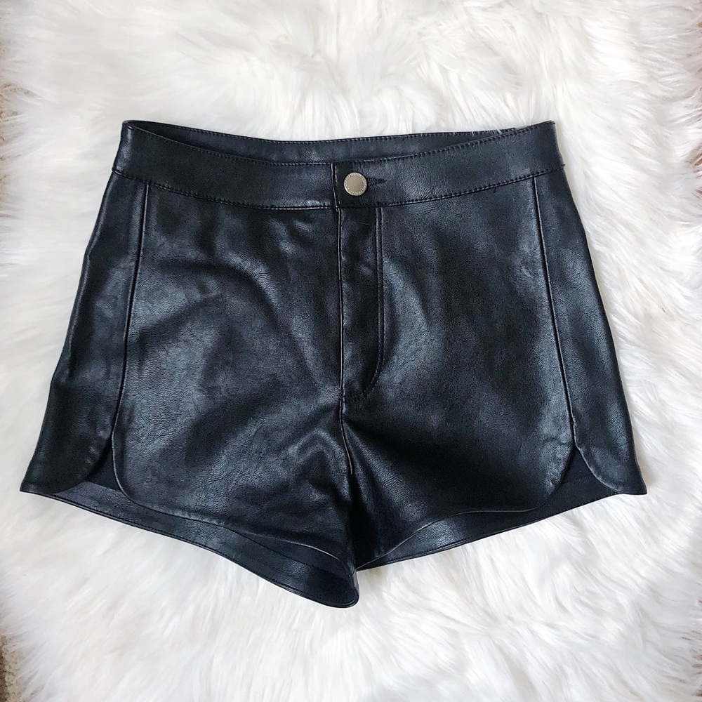 H&M Divided Faux Leather Shorts